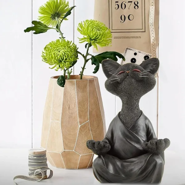 Meditating Cat Decorative Ornament