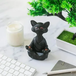 Meditating Cat Decorative Ornament