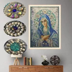 DIY Mother Mary Rhinestone Painting